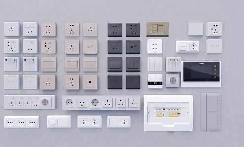 Modern switch socket switch electric box 3d model