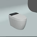 Modern White Smart Toilet Design With Black Control Panel And Open Lid 3d model