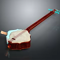 Traditional Musical Instrument With Wooden Body White Panel Strings And Blue Tuning Pegs