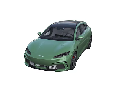 MG Green Sporty Compact Car With Black Roof And Modern Front Grille 3d model