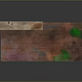 Wooden Desk With Colorful Patterned Top Drawers And Floating Wall Shelf