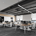 modern public office area office area 3d model