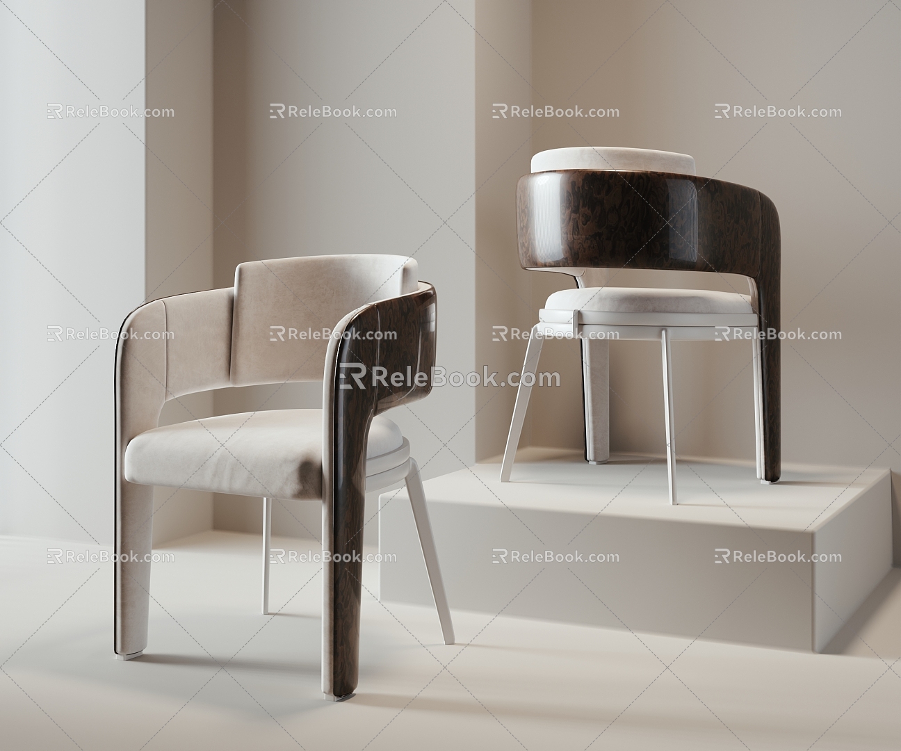 Single Chair Leisure Chair Leather Chair Dining Chair 3d model