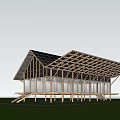 Modern Wooden Boutique Guesthouse With Sloped Roof And Large Glass Windows In Natural Surroundings