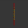 Long Red Candle With Yellow And Colorful Decorative Stripes For Home Use