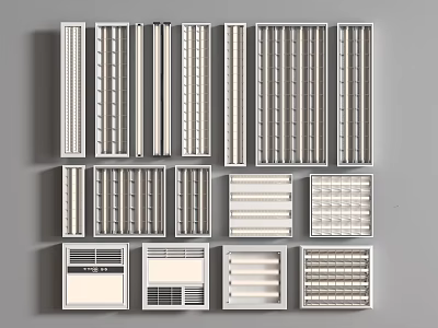Stylish Grille Lights Collection with Various Modern Design Styles on 3d model