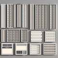 Modern Grille Lamp Combination 3d model