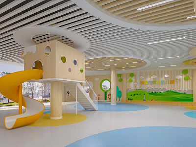 Modern Kindergarten Hall 3d model