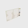 Modern Abstract Line Art Picture Frames With Beige Background And White Patterns 3d model