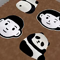 Cartoon Animal Shaped Rugs On Wooden Floor