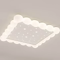 Modern Cloud Shaped Ceiling Light With Star Patterned Panel And Soft White Illumination 3d model