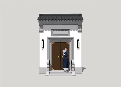 Chinese Gate Villa Gate 3d model