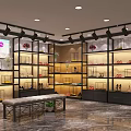 Elegant Modern PHENIXCOLI Store Interior with Display Shelves Counter and Lighting