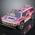 Pink Hummer Race Car With HEA Logo 16 Number And Roof Lights