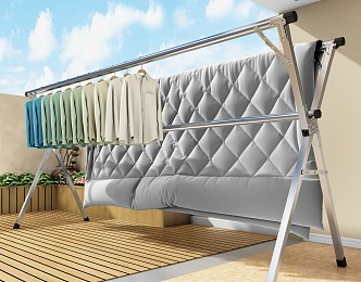 Modern Drying Rack Large Balcony Drying Rack 3d model