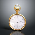 Vintage Golden Pocket Watch with White Dial and Roman Numeral Design