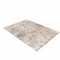 Vintage Square Carpet With Abstract Pattern In Neutral Tones For Living Room