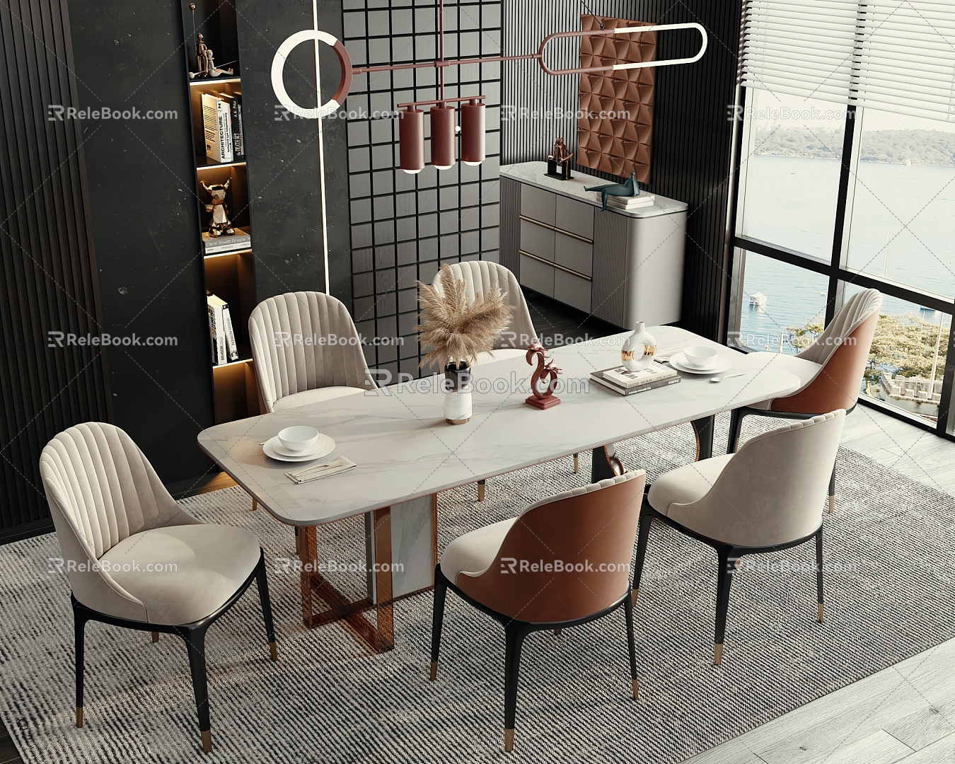 Dining table and chair model