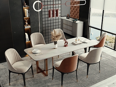 Dining table and chair model