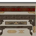 Traditional Wooden Carved Panels And Components With Intricate Patterns And Gold Accents