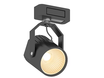Modern Black Adjustable LED Track Light with Ceiling Mount Design 3d model