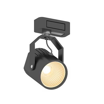 Modern Black Adjustable LED Track Light with Ceiling Mount Design 3d model