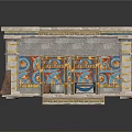Ancient Egyptian Interior With Colorful Mural Walls Scattered Debris Clay Pots Baskets And Sunlight