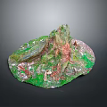 Natural Scenic Landscape With Tree Stump And Green Moss Texture Details