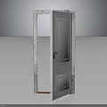 White Open Door With Metal Doorknob And Simple Door Frame Design