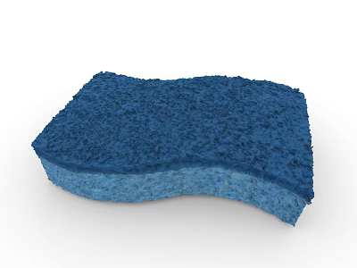 Blue Household Cleaning Sponge With Dual Layer Soft Texture For Daily Kitchen Use 3d model