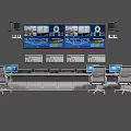 Control Room Setup With Multiple Monitoring Displays And Ergonomic Console Chairs