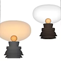 Modern Minimalist Table Lamps With Brown And Clear Glass Shades Illuminated Metallic Base