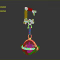 3D Mechanical Arm Structure With Suspended Chain And Metal Basket