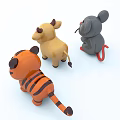 Cute Cartoon Reptile Figurines Including Lizard Turtle And Crocodile Models