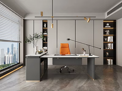 Office manager's office boss's office desk 3d model