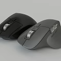 Two Black And Gray Computer Mice With Modern Ergonomic Design Scroll Wheels And Functional Buttons 3d model