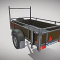 Heavy Duty Utility Trailer With Metal Cargo Bed And Dual Wheels