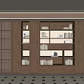 Middle Ancient Decorative Cabinet Floor Bookcase Bookshelf Ornaments Combination 3d model