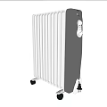Portable Electric Radiator Heater With Adjustable Control Knobs Fins And Wheels 3d model