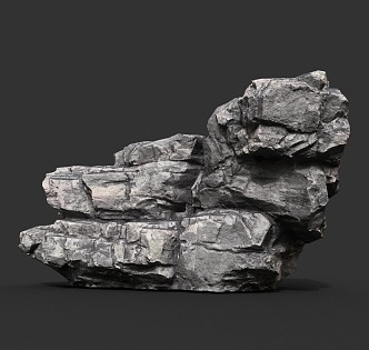 Rock Block Stone Obsidian Granite Natural Landscape 3d model