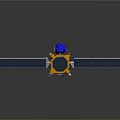 3D Satellite Model With Solar Panels Orange Silver Body And Communication Antenna