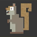 Cute Pixel Art Squirrel Character 3D Model With Friendly Expression Standing Pose 3d model