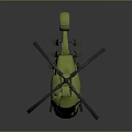 Green Space Exploration Helicopter Model With Rotor Cockpit And Mounted Gear