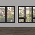 Modern windows Double-open windows Inner windows 3d model