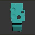 Turquoise Weapon Mechanical Component 3D Model Design With Detailed Structural Features