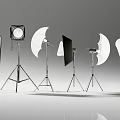 Professional Photography Lighting Equipment With Softboxes Umbrellas And Light Stands