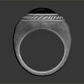 Silver Ring With Dark Stone And Braided Edge For Daily Life Use 3d model