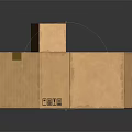 Three Open Brown Corrugated Cardboard Boxes With Green Tape And Icons
