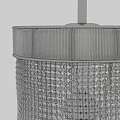 Modern Elegant Crystal Mesh Chandelier With Layered Design And Silver Metal Base