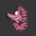 Playful Pink Spiky Cartoon Creature With Big Eyes And Open Arms